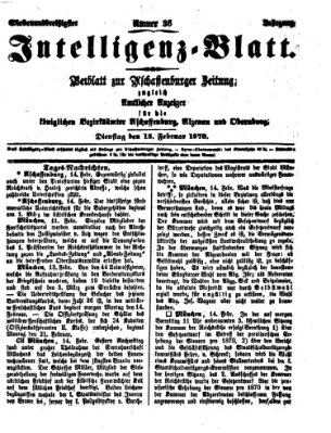 Aschaffenburger Zeitung Dienstag 15. Februar 1870