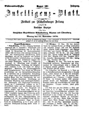 Aschaffenburger Zeitung Montag 21. November 1870