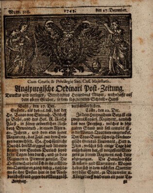 Augspurgische Ordinari-Post-Zeitung (Augsburger Postzeitung) Freitag 27. Dezember 1743