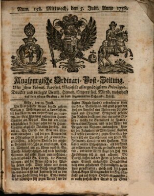 Augspurgische Ordinari-Post-Zeitung (Augsburger Postzeitung) Mittwoch 5. Juli 1758
