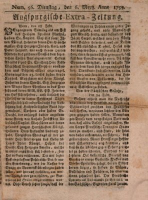 Augspurgische Ordinari-Post-Zeitung (Augsburger Postzeitung) Dienstag 6. März 1759