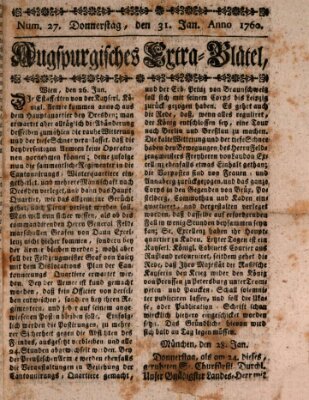 Augspurgische Ordinari-Post-Zeitung (Augsburger Postzeitung) Donnerstag 31. Januar 1760