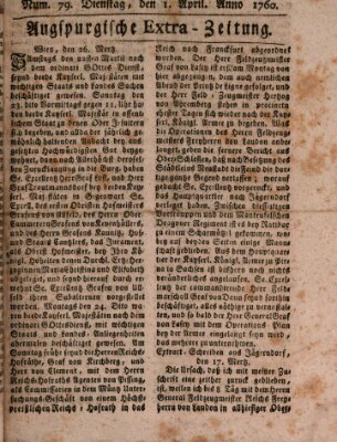 Augspurgische Ordinari-Post-Zeitung (Augsburger Postzeitung) Dienstag 1. April 1760