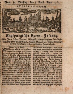 Augspurgische Ordinari-Post-Zeitung (Augsburger Postzeitung) Dienstag 8. April 1760