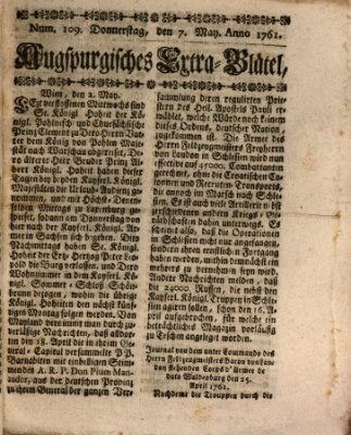 Augspurgische Ordinari-Post-Zeitung (Augsburger Postzeitung) Donnerstag 7. Mai 1761