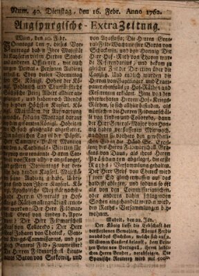 Augspurgische Ordinari-Post-Zeitung (Augsburger Postzeitung) Dienstag 16. Februar 1762