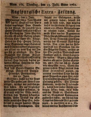 Augspurgische Ordinari-Post-Zeitung (Augsburger Postzeitung) Dienstag 13. Juli 1762