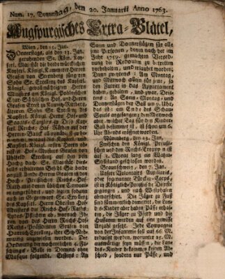 Augspurgische Ordinari-Post-Zeitung (Augsburger Postzeitung) Donnerstag 20. Januar 1763