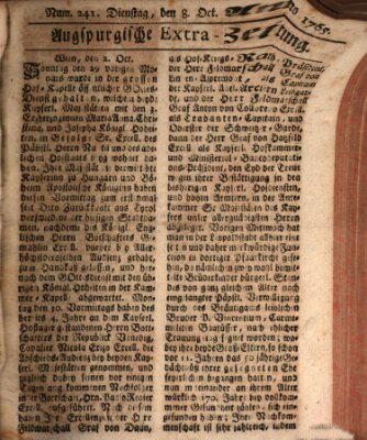 Augspurgische Ordinari-Post-Zeitung (Augsburger Postzeitung) Dienstag 8. Oktober 1765