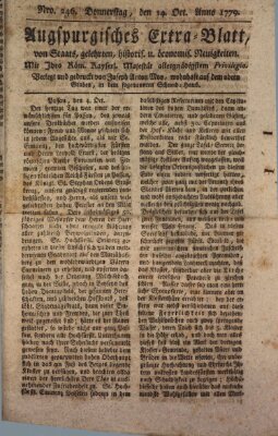 Augsburgische Ordinari Postzeitung von Staats-, gelehrten, historisch- u. ökonomischen Neuigkeiten (Augsburger Postzeitung) Donnerstag 14. Oktober 1779