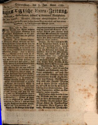 Augsburgische Ordinari Postzeitung von Staats-, gelehrten, historisch- u. ökonomischen Neuigkeiten (Augsburger Postzeitung) Dienstag 7. Januar 1783