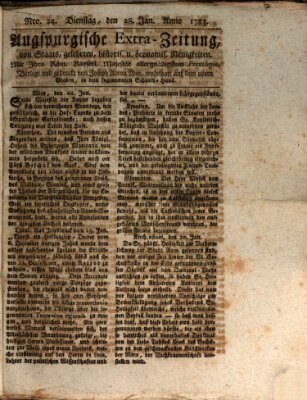 Augsburgische Ordinari Postzeitung von Staats-, gelehrten, historisch- u. ökonomischen Neuigkeiten (Augsburger Postzeitung) Dienstag 28. Januar 1783