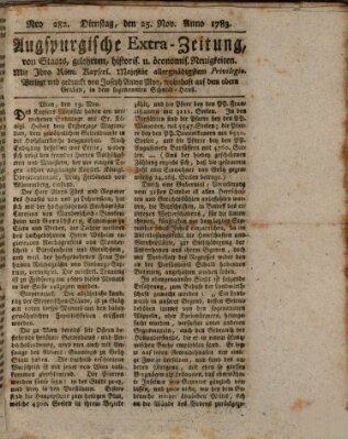 Augsburgische Ordinari Postzeitung von Staats-, gelehrten, historisch- u. ökonomischen Neuigkeiten (Augsburger Postzeitung) Dienstag 25. November 1783