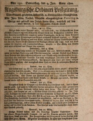 Augsburgische Ordinari Postzeitung von Staats-, gelehrten, historisch- u. ökonomischen Neuigkeiten (Augsburger Postzeitung) Donnerstag 3. Juni 1802