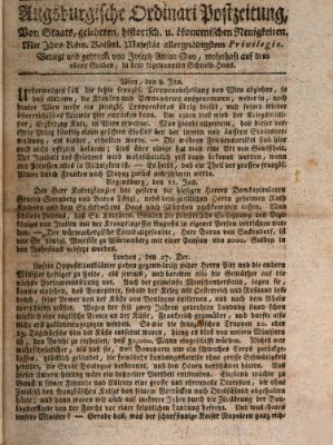Augsburgische Ordinari Postzeitung von Staats-, gelehrten, historisch- u. ökonomischen Neuigkeiten (Augsburger Postzeitung) Donnerstag 16. Januar 1806