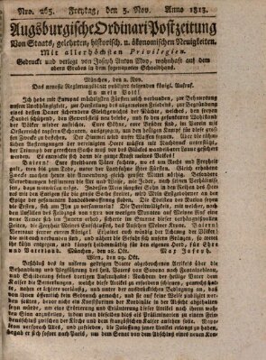 Augsburgische Ordinari Postzeitung von Staats-, gelehrten, historisch- u. ökonomischen Neuigkeiten (Augsburger Postzeitung) Freitag 5. November 1813