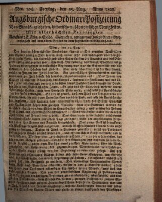 Augsburgische Ordinari Postzeitung von Staats-, gelehrten, historisch- u. ökonomischen Neuigkeiten (Augsburger Postzeitung) Freitag 25. August 1820