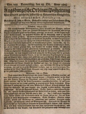 Augsburgische Ordinari Postzeitung von Staats-, gelehrten, historisch- u. ökonomischen Neuigkeiten (Augsburger Postzeitung) Donnerstag 28. Oktober 1824