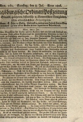 Augsburgische Ordinari Postzeitung von Staats-, gelehrten, historisch- u. ökonomischen Neuigkeiten (Augsburger Postzeitung) Samstag 8. Juli 1826
