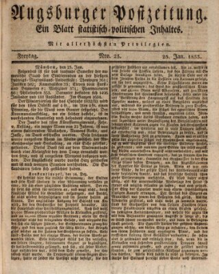 Augsburger Postzeitung Freitag 25. Januar 1833