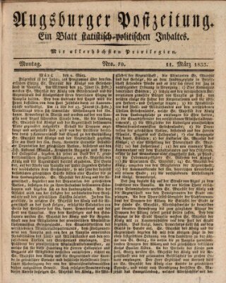 Augsburger Postzeitung Montag 11. März 1833