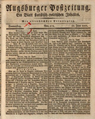 Augsburger Postzeitung Donnerstag 20. Juni 1833