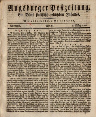 Augsburger Postzeitung Mittwoch 5. März 1834