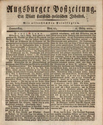 Augsburger Postzeitung Donnerstag 6. März 1834