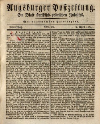 Augsburger Postzeitung Donnerstag 3. April 1834