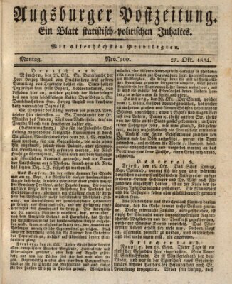 Augsburger Postzeitung Montag 27. Oktober 1834