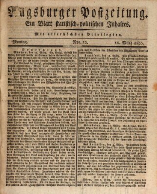 Augsburger Postzeitung Montag 16. März 1835