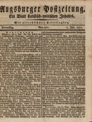 Augsburger Postzeitung Donnerstag 4. Juni 1835
