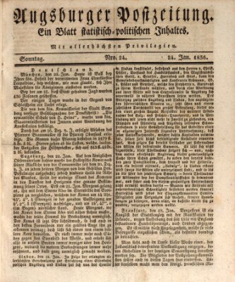 Augsburger Postzeitung Sonntag 24. Januar 1836