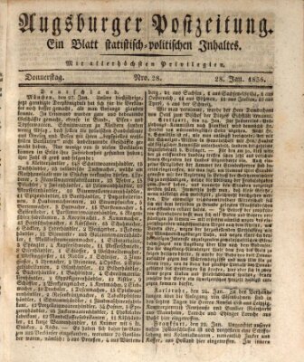 Augsburger Postzeitung Donnerstag 28. Januar 1836