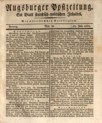 Augsburger Postzeitung Freitag 29. Januar 1836