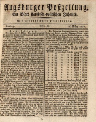Augsburger Postzeitung Dienstag 8. März 1836