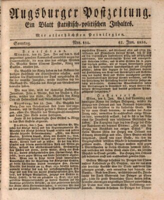 Augsburger Postzeitung Sonntag 12. Juni 1836