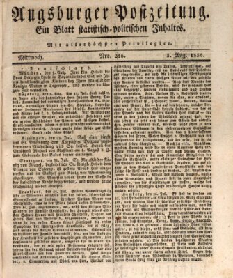 Augsburger Postzeitung Mittwoch 3. August 1836