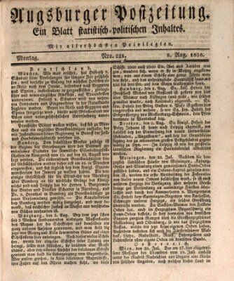 Augsburger Postzeitung Montag 8. August 1836