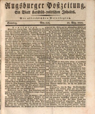Augsburger Postzeitung Sonntag 28. August 1836