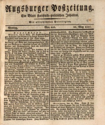 Augsburger Postzeitung Montag 29. Mai 1837