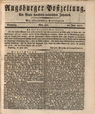 Augsburger Postzeitung Sonntag 18. Juni 1837