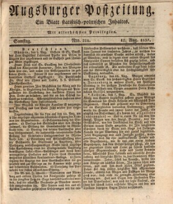 Augsburger Postzeitung Samstag 12. August 1837