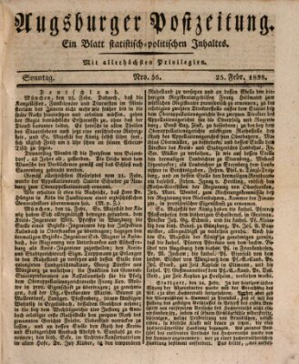 Augsburger Postzeitung Sonntag 25. Februar 1838