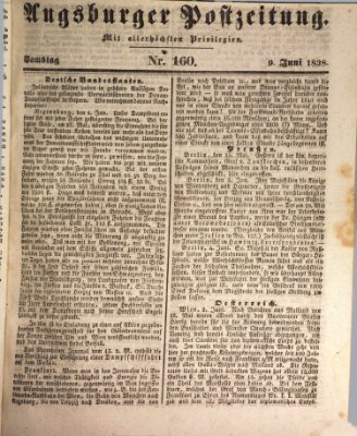 Augsburger Postzeitung Samstag 9. Juni 1838