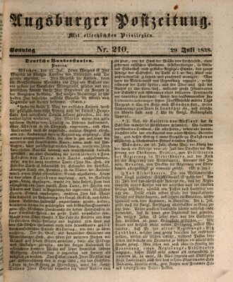 Augsburger Postzeitung Sonntag 29. Juli 1838