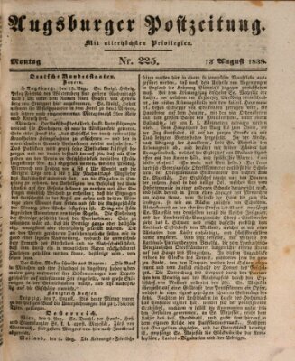 Augsburger Postzeitung Montag 13. August 1838