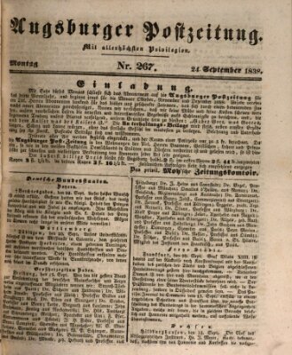 Augsburger Postzeitung Montag 24. September 1838