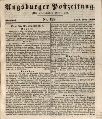 Augsburger Postzeitung Mittwoch 8. Mai 1839