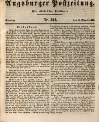 Augsburger Postzeitung Sonntag 3. Mai 1840